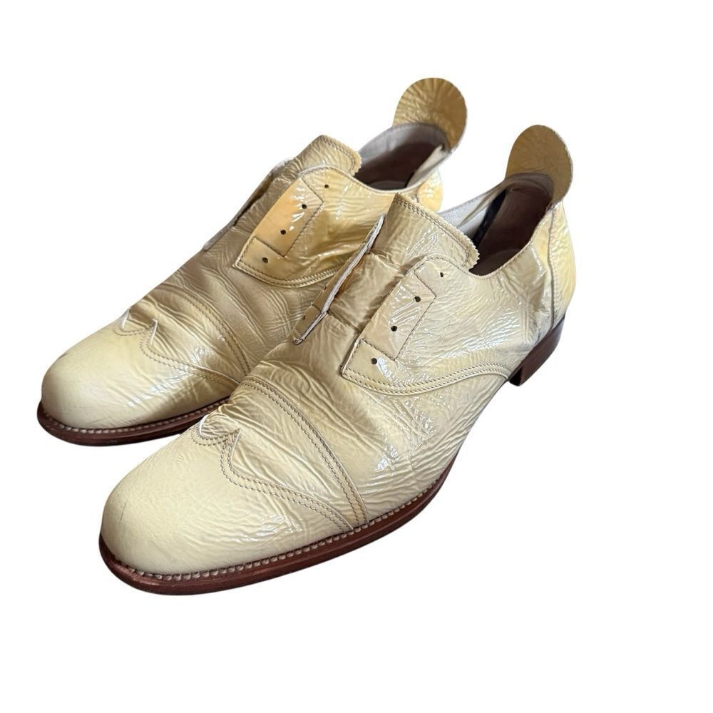 Jil Sander Cream Patent Leather Slip On Oxfords